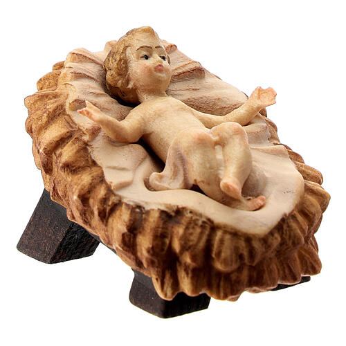 Child Jesus and crib for "Raphael" wood Nativity Scene 12 cm Val Gardena 3