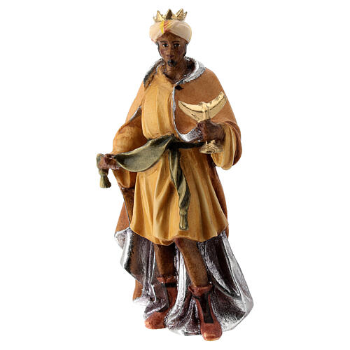 Heiliger König aus Holz für 12 cm hohe Raffaello-Krippe, Grödnertal 1
