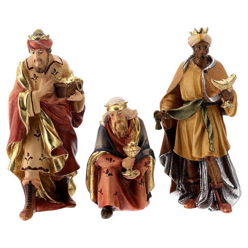 Drei Heiligen König aus Holz für 12 cm hohe Raffaello-Krippe, Grödnertal 1