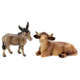 Ox and donkey Raffaello Nativity scene 12 cm Valgardena