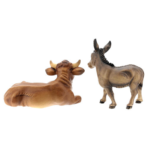 Boi e burro para presépio madeira Val Gardena Raffaello com figuras altura média 12 cm 4