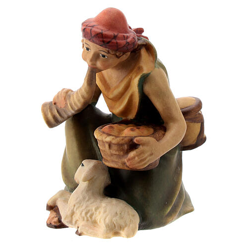 Shepherd with horn 12 cm Nativity Scene "Raphael" model Val Gardena 2