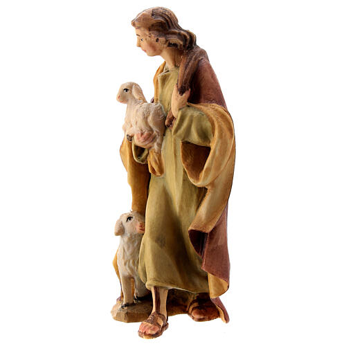 Young shepherd with lambs Raffaello Nativity scene 12 cm Valgardena 2