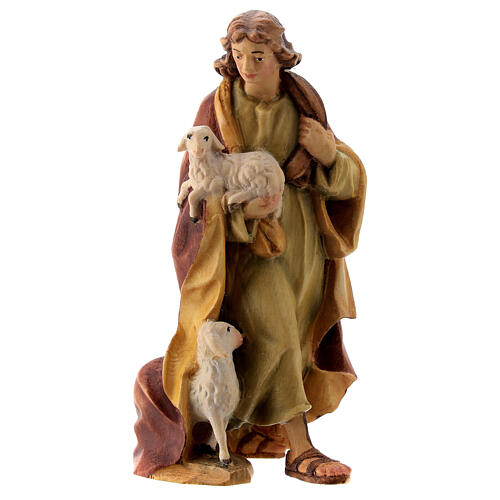 Young shepherd with lambs 12 cm Nativity Scene "Raphael" model Val Gardena 1