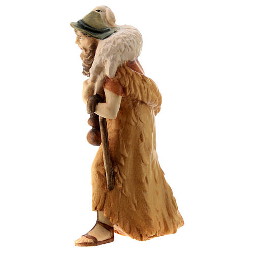 Pastor carregando ovelha nos ombros para presépio madeira Val Gardena Raffaello com figuras altura média 12 cm 2