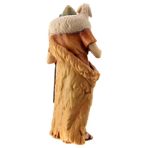 Pastor carregando ovelha nos ombros para presépio madeira Val Gardena Raffaello com figuras altura média 12 cm 4