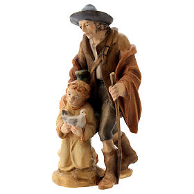Shepherd with child 12 cm Nativity Scene "Raphael" model Val Gardena