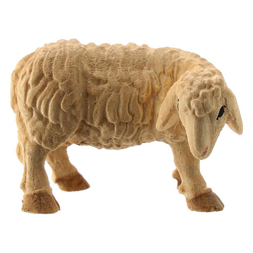 Mouton debout tête à droite crèche Raphaël 12 cm bois Val Gardena 1