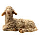 Schaf liegend aus Holz für 12 cm hohe Raffaello-Krippe, Grödnertal s1