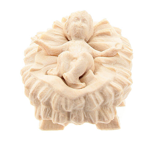 Gesù Bambino con culla presepe Raffaello 10 cm naturale 1