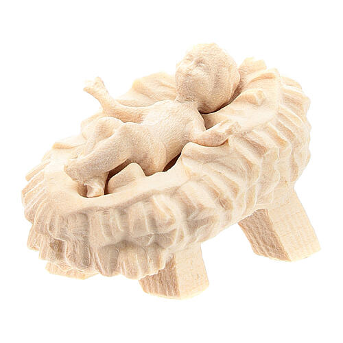 Gesù Bambino con culla presepe Raffaello 10 cm naturale 2