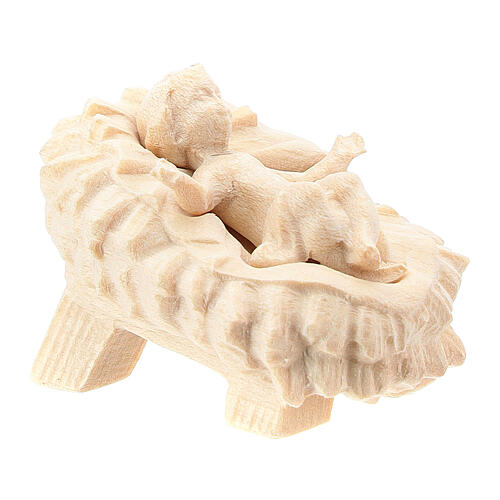 Gesù Bambino con culla presepe Raffaello 10 cm naturale 3