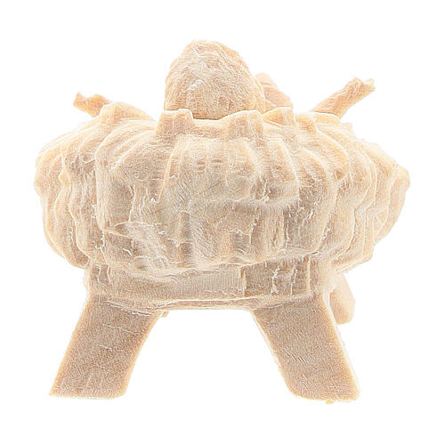 Gesù Bambino con culla presepe Raffaello 10 cm naturale 4