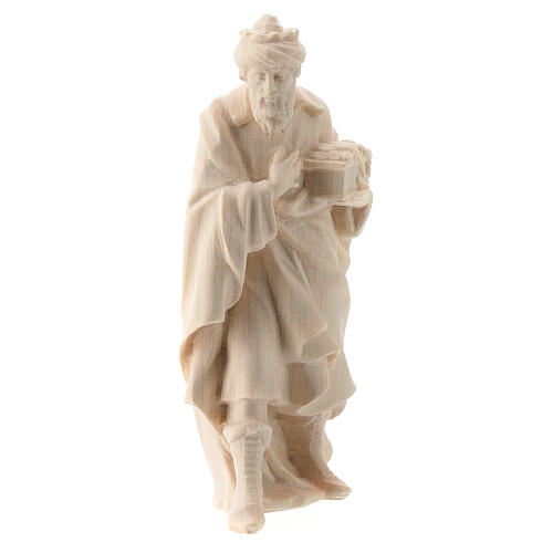 Re Magio con oro presepe Raffaello 10 cm Val Gardena naturale 1