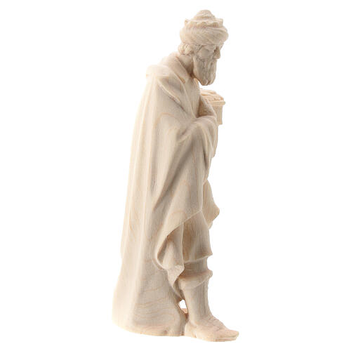 Re Magio con oro presepe Raffaello 10 cm Val Gardena naturale 3