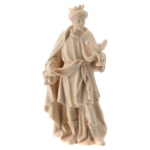 Rei Mago africano figura madeira natural para presépio Val Gardena Raffaello com personagens altura média 10 cm 1