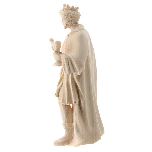 Rei Mago africano figura madeira natural para presépio Val Gardena Raffaello com personagens altura média 10 cm 2