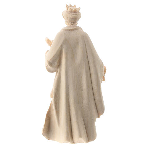 Rei Mago africano figura madeira natural para presépio Val Gardena Raffaello com personagens altura média 10 cm 4