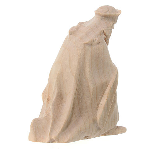 Rei Mago ajoelhado figura madeira natural para presépio Val Gardena Raffaello com personagens altura média 10 cm 4