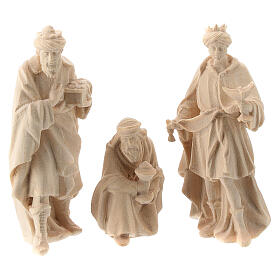 Drei Heiligen Könige aus Holz für 10 cm hohe Raffaello-Krippe, Grödnertal