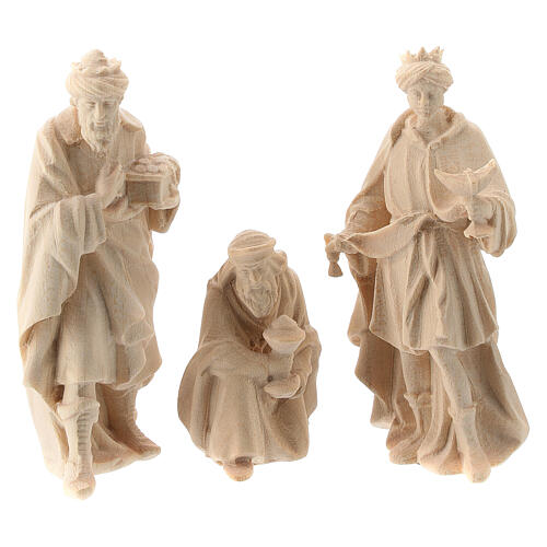 Drei Heiligen Könige aus Holz für 10 cm hohe Raffaello-Krippe, Grödnertal 1