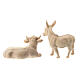 Boi e burro para presépio madeira natural Val Gardena Raffaello com figuras altura média 10 cm s2