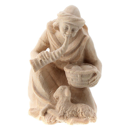 Pastore corno agnello presepe Raffaello 10 cm Val Gardena naturale 1