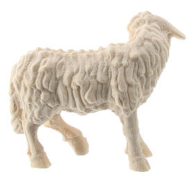 Mouton debout crèche 10 cm Raphaël bois naturel Val Gardena