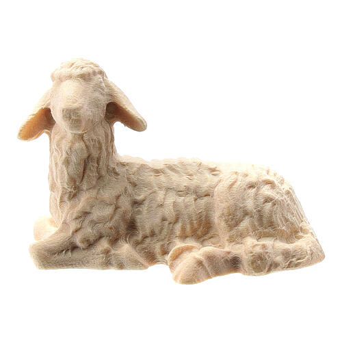 Sitting sheep "Raphaël" Nativity Scene 10 cm natural wood Val Gardena 1