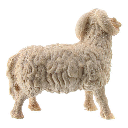 Ariete presepe Raffaello 10 cm Val Gardena finitura naturale 2