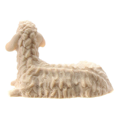 Mouton assis tête à droite crèche Raphaël naturelle 10 cm Val Gardena 2