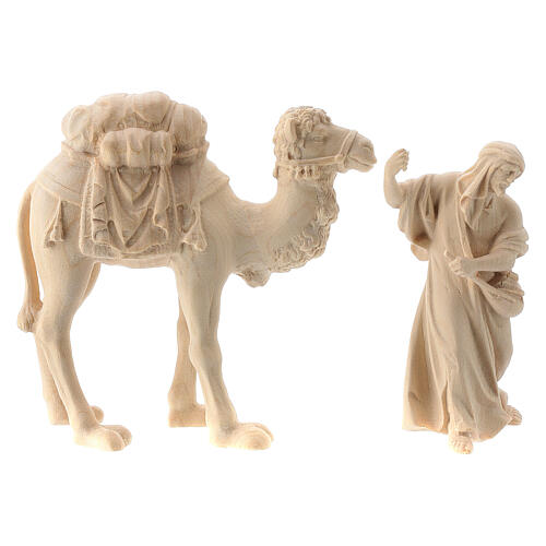Camel and camel handler Val Gardena "Raphael" Nativity Scene 10 cm natural wood 1