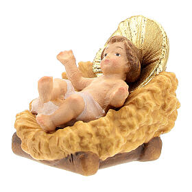 Child Jesus with crib Val Gardena "Matthew" Nativity Scene 12 cm wood
