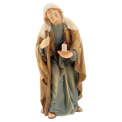 Sagrada Família para presépio Val Gardena Matteo madeira pintada com figuras altura média 12 cm 2