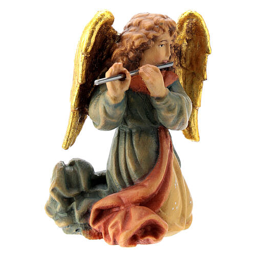 Angel with flute Nativity scene 12 cm wood Val Gardena 3