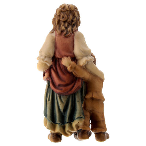 Shepherdess with child Nativity scene 12 cm wood Val Gardena 4
