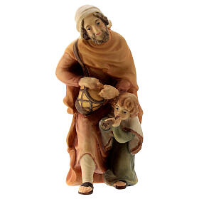 Musician with child Nativity scene 12 cm wood Val Gardena