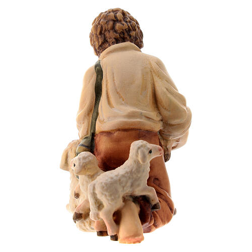 Shepherd with lambs Nativity scene 12 cm wood Val Gardena 4