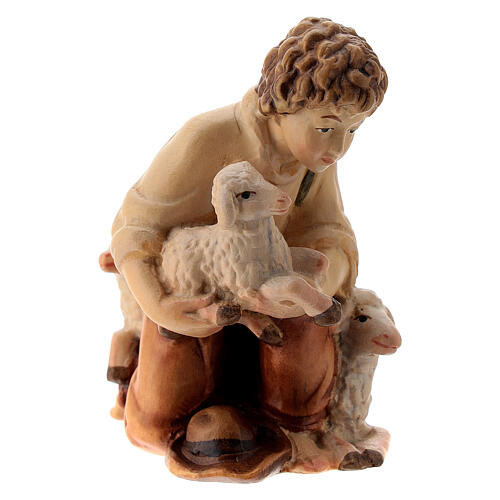 Young shepherd with lambs Val Gardena wood "Matthew" Nativity Scene 12 cm 3