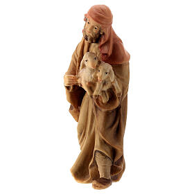 Shepherd with two lambs Nativity scene 12 cm wood Val Gardena