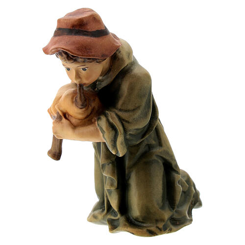 Musiker mit Dudelsack Holzfigur für Matteo-Krippe Grödnertal, 12 cm 2