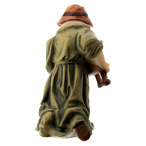 Musiker mit Dudelsack Holzfigur für Matteo-Krippe Grödnertal, 12 cm 4