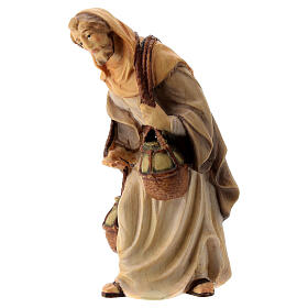Pastor com garrafões figura de madeira para presépio Val Gardena modelo Matteo com personagens altura média 12 cm