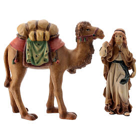 Camello y camellero belén Val Gardena Mateo 12 cm