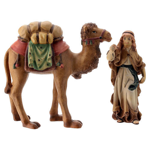 Camel and camel handler for 12 cm "Matthew" Nativity Scene Val Gardena wood 1