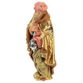 Rei Mago com incenso figura de madeira para presépio Val Gardena modelo Matteo com personagens altura média 12 cm