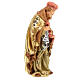 Rei Mago com incenso figura de madeira para presépio Val Gardena modelo Matteo com personagens altura média 12 cm s3