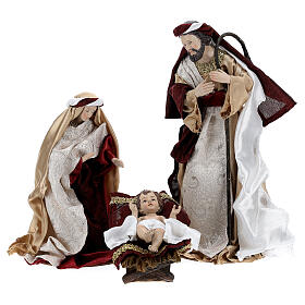 Nativity set with 10 characters, resin and fabric, 34 cm