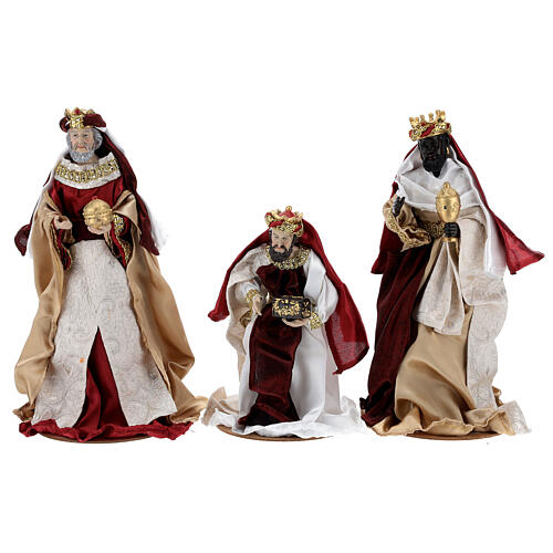 Nativity set with 10 characters, resin and fabric, 34 cm 3