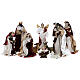 Nativity set with 10 characters, resin and fabric, 34 cm s1